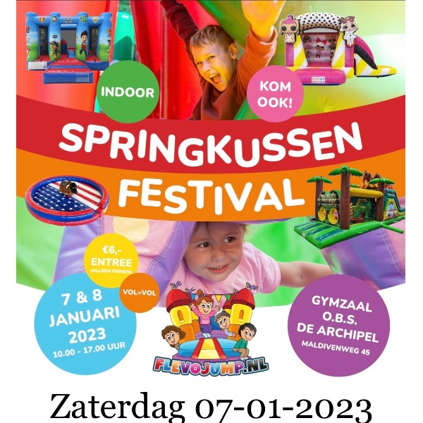 Springkussen festival zaterdag 07-01-23 voorverkoop (let op startdatum)