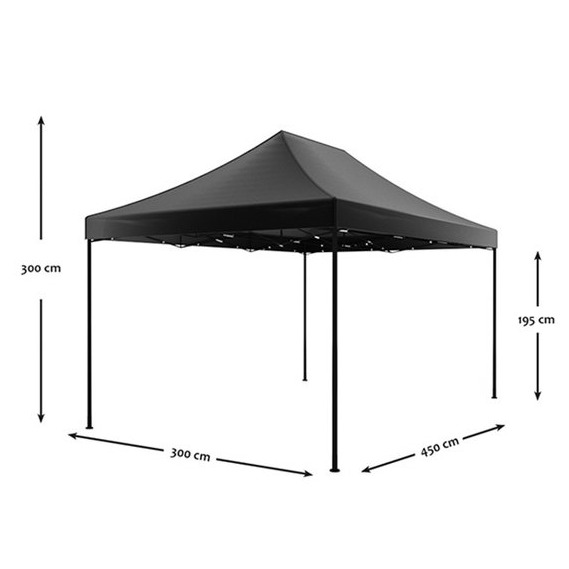 Budget Partytent Easy Up 4,5x3 meter Zwart