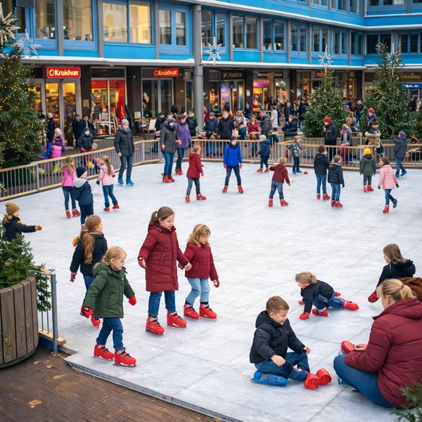 Schaatsbaan 10x10 met hekken Schaatsbaan 10x10 met hekken